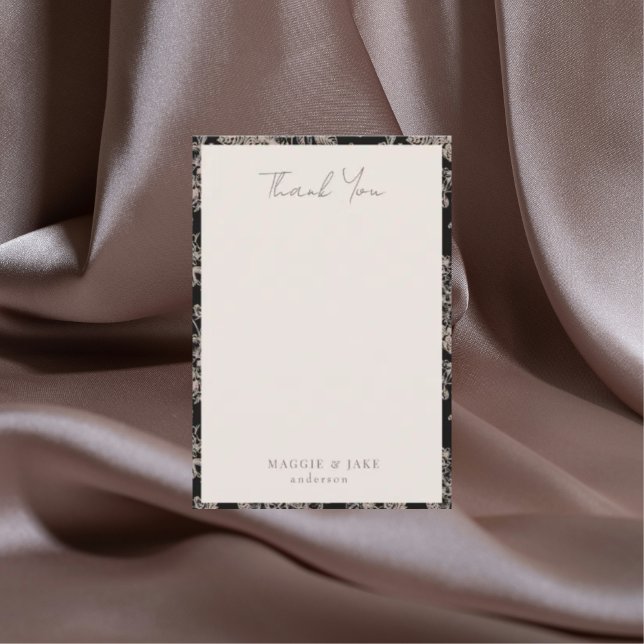 Black Chinoiserie Elegant Wedding Vielen Dank Dankeskarte (Von Creator hochgeladen)