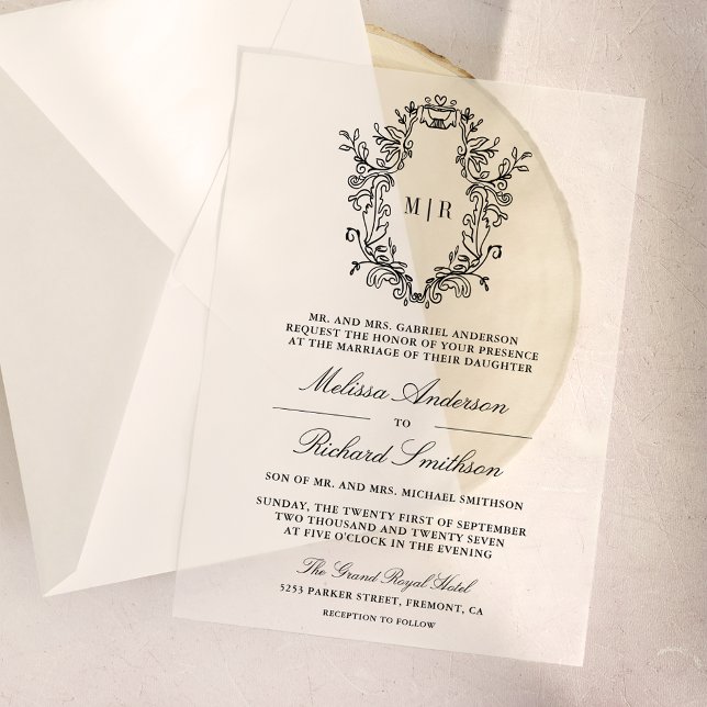 Black Chinoiserie Wappen Monogram Wedding (Von Creator hochgeladen)