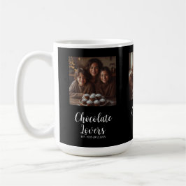 Black Chocolate Lovers Established 3 Photo Script Kaffeetasse