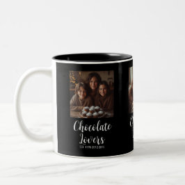 Black Chocolate Lovers Established 3 Photo Script Zweifarbige Tasse