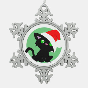 Black Christmas Kitty Ornament