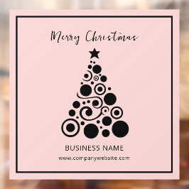 Black Christmas Tree on Pink Business Office Fensteraufkleber