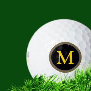 Black Circle mit Ihrer eigenen Anfangsmonogramm Golfball