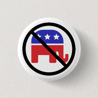 Black Circle No Sign Anti-GOP politische Meinung Button