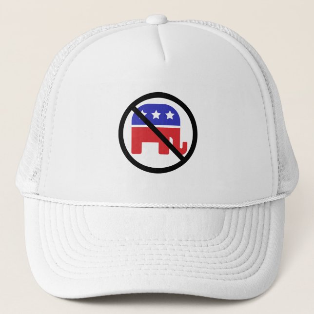 Black Circle No Sign Anti-GOP politische Meinung Truckerkappe (Vorderseite)