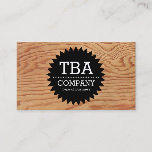 Black Circle Star v2 - Wood 02 Visitenkarte (Vorderseite)