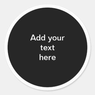 Black circle with white circle frame TEMPLATE,  Runder Aufkleber