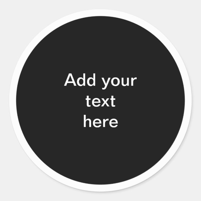 Black circle with white circle frame TEMPLATE,  Runder Aufkleber (Vorderseite)
