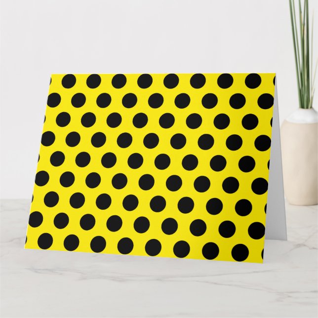 Black Circles on Yellow Background Dankeskarte (Vorderseite)
