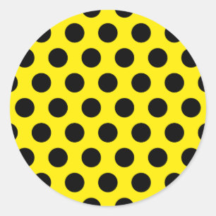 Black Circles on Yellow Background Runder Aufkleber
