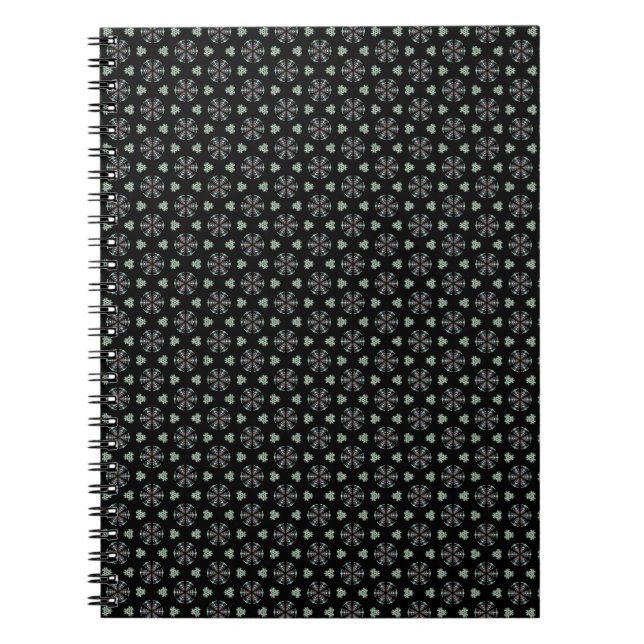 Black Circular Delight Spiral Notebook Notizblock (Vorderseite)