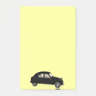 Black Citroen 2CV Post-it Klebezettel