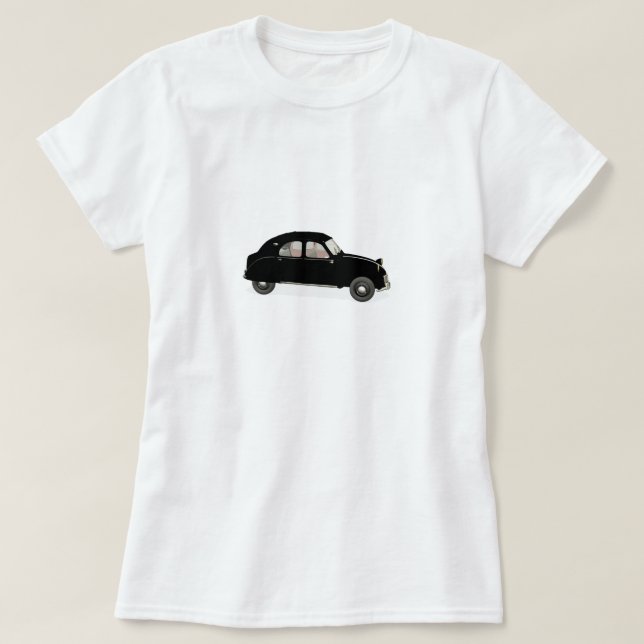 Black Citroen 2CV T-Shirt (Design vorne)