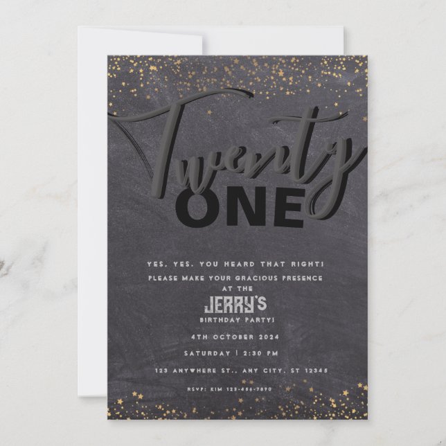 Black Classic-Einladung Einladung (Vorderseite)