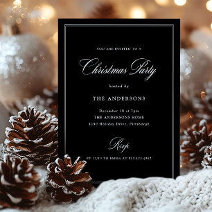 Black Classic Elegance Weihnachtsfeier Einladung