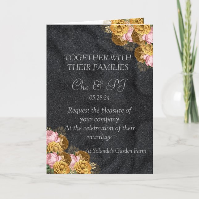 Black Classic Elegant Wedding Invitation (Devant)