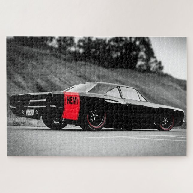 Black Classic Muscle Car (Horizontal)