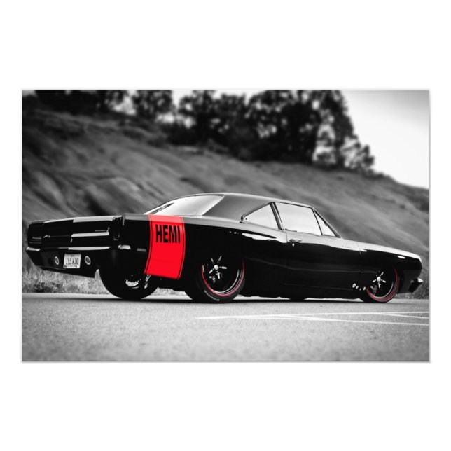 Black Classic Muscle Car Fotodruck (Vorne)