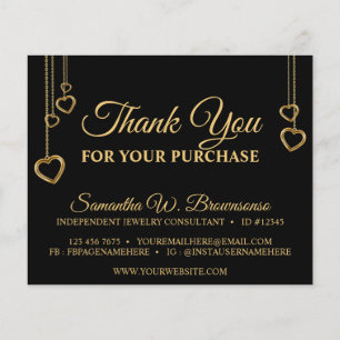 Black Classy Simple Clean Heart Gold Vielen Dank