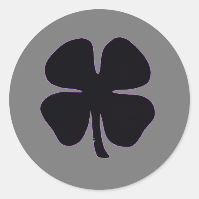 Black Clover gris rond gros autocollants (Devant)