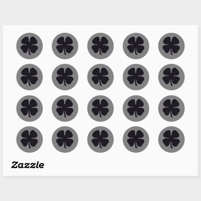 Black Clover gris rond petits autocollants (Feuille)