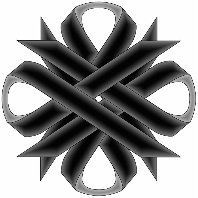 Black Clover Ribbon von Kenneth Yoncich Fotoskulptur Schlüsselanhänger (Vorne)