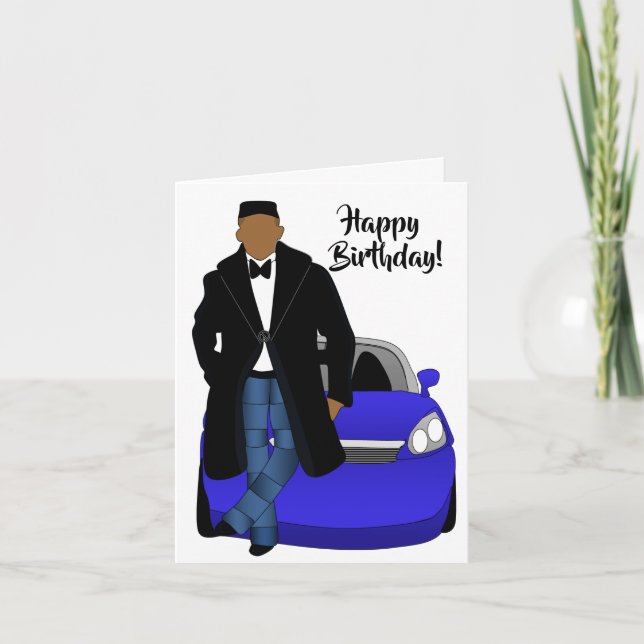 Black Coat Happy Birthday, amerikanischer Vater Karte (Vorderseite)