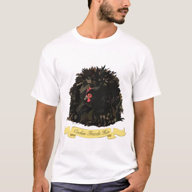 Black Cochin Frizzle Chicken T-Shirt (Vorderseite)