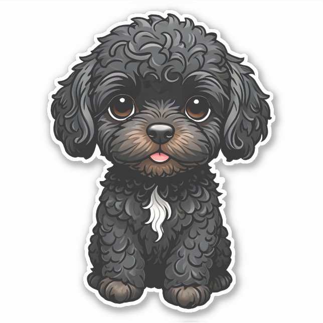 Black Cockapoo Aufkleber (Vorderseite)