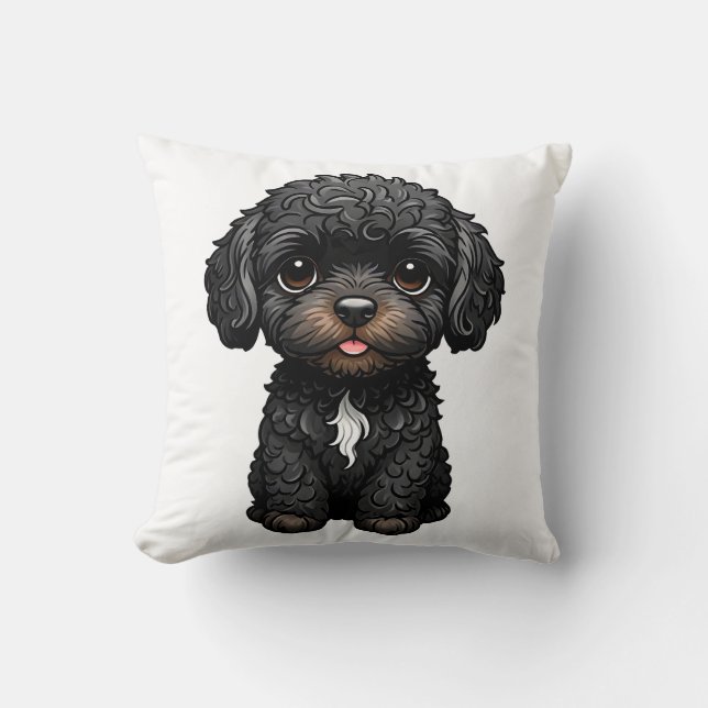 Black Cockapoo Kissen (Vorderseite)