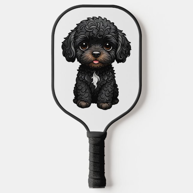 Black Cockapoo Pickleball Schläger (Vorderseite)