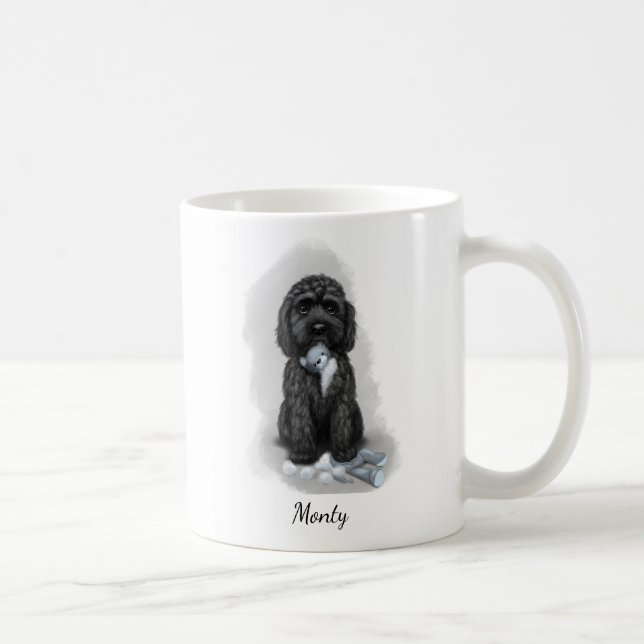 Black Cockapoo "The Teddy is besiegt" Kaffeetasse (Rechts)