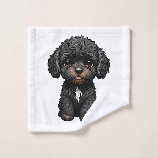 Black Cockapoo Waschlappen (Waschlappen)