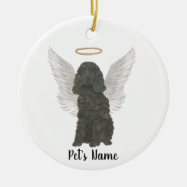 Black Cocker Spanel Dog Beileid Memorial Keramik Ornament