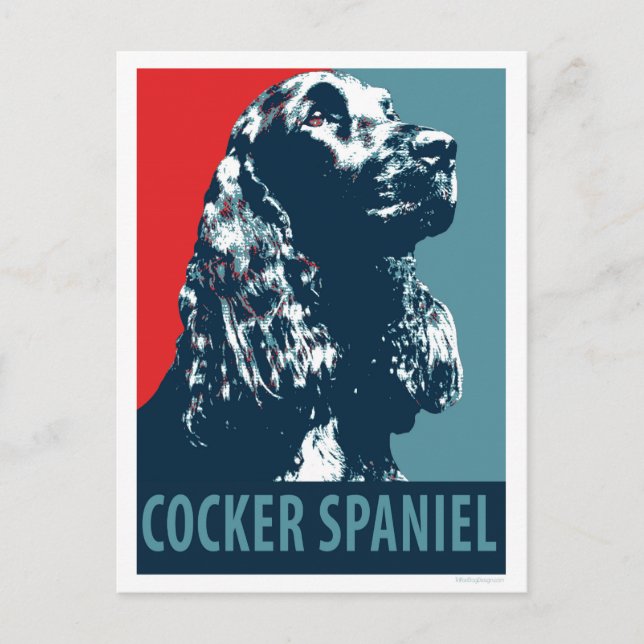 Black Cocker Spanel Hope Hund Pop Art Postkarte (Vorderseite)