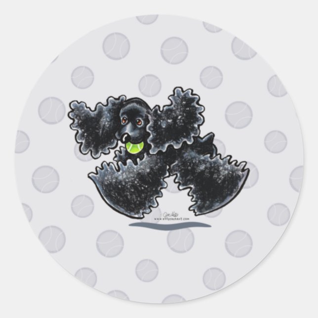 Black Cocker Spaniel Play Runder Aufkleber (Vorderseite)