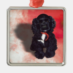 Black Cocker Spanisch Puppy - Abby Silbernes Ornament