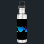 black colorful I Love Dog T Shirt Edelstahlflasche<br><div class="desc">black colorful I Love Dog T Shirt</div>
