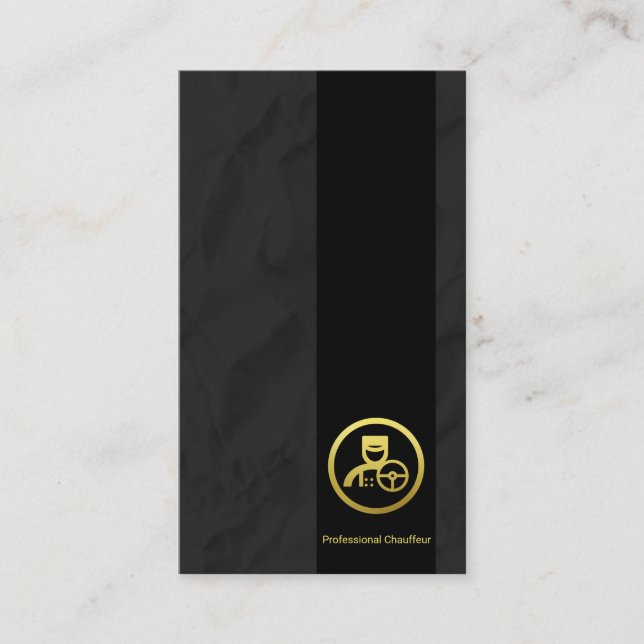Black Column Black Paper Creme Grunge Chauffeur Visitenkarte (Vorderseite)