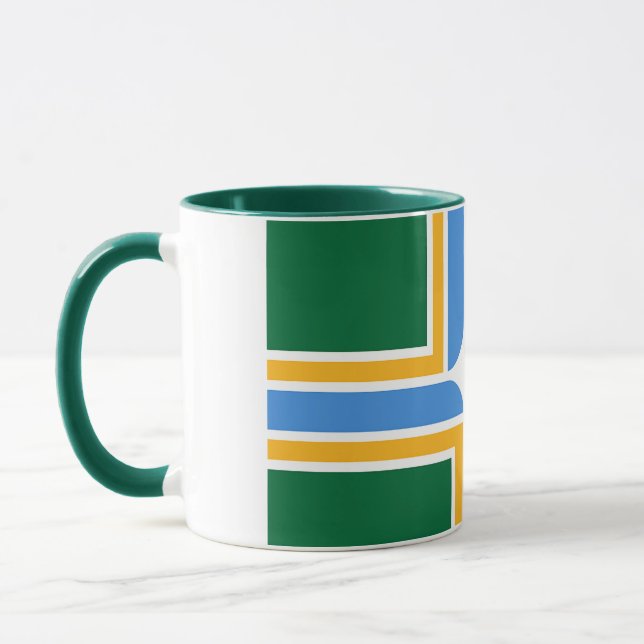 Black Combo Tasse mit der Flagge von Portland, USA (Links)