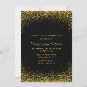 Black Company Weihnachtsfeier Gold Glitter Einladung