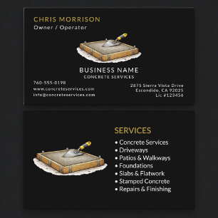 Black Concrete Services Professional Visitenkarte