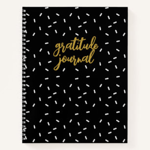 Black Confetti Dankesblatt Notizbuch