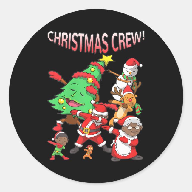 Black Cool Santa Claus Afroamerikanisches Weihnach Runder Aufkleber (Vorderseite)