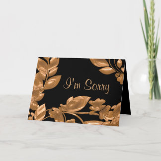 Black & Copper Garden Ich bedaure Karte