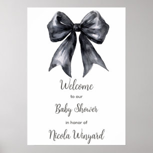 Black Coquette Bow Baby Dusche Poster