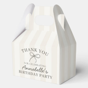 Black Coquette Bow Beige Geburtstagsparty Dessert Geschenkschachtel