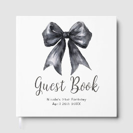 Black Coquette Bow Birthday Party Guest Book Gästebuch