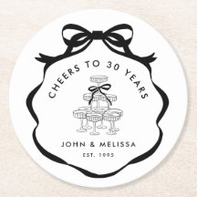 Black Coquette Bow Cheers Champagne Tower