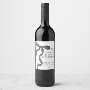 Black Coquette Bow Geburtstagsparty Favoriten Weinetikett